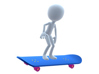 3D Guy On A Skateboard