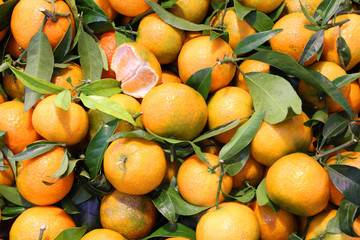 Tangerines at a market in Valencia, Spain