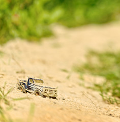toy car outdoors (the tilt-shift)