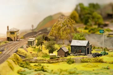Deurstickers miniature model rural landscape © Steve Mann