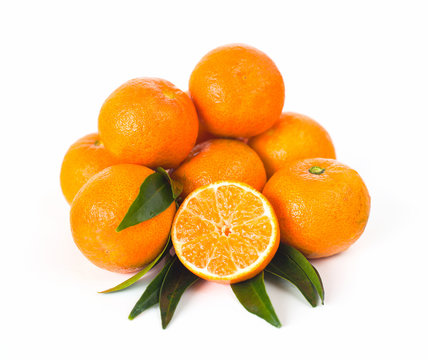 mandarine on white
