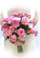 Bride with wedding bouquet