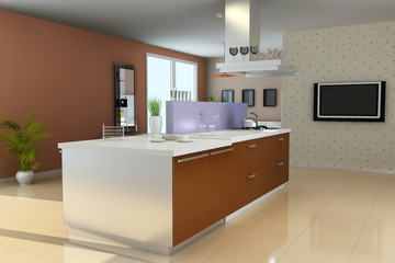 3d modern kitchen