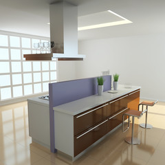 Fototapeta na wymiar 3d modern kitchen