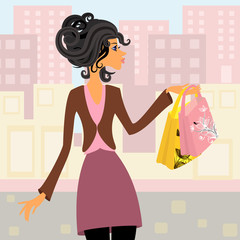 girl with shopping