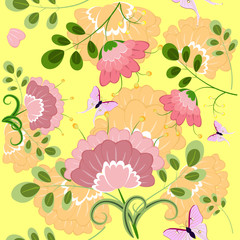 romantic floral background seamless