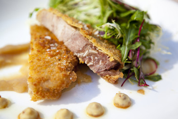 Pig's Head Torchon with Apple Mustard and Frisée