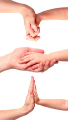 Father and child handshakes set