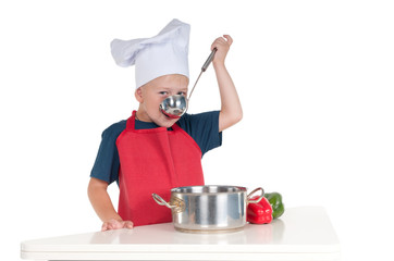 Little boy cooking