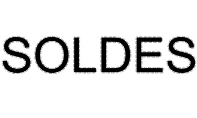 Panneau Soldes noir et blanc