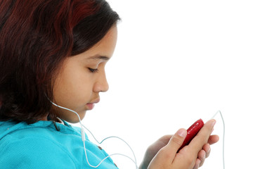 Child listening to music
