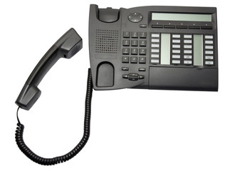 Office phone on white background