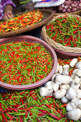 Fototapeta premium Market stall with chillis