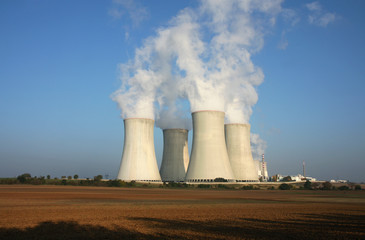 nuclear power plant and agriculture field