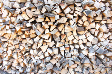 Chipped fire wood