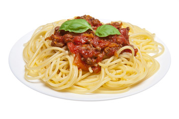 spaghetti bolognese isolated