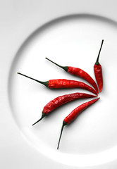 Peperonis auf Teller