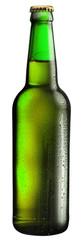 Bottle of beer with drops.