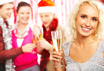 Girl with champagne