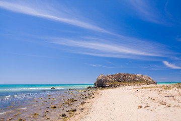 beautiful exotic beach in Mediterranean