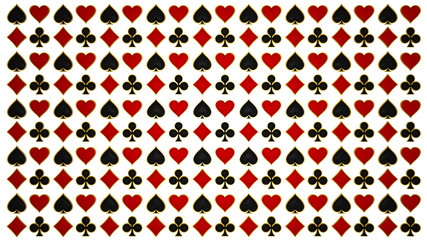 Card suits and poker symbols. Isolated over white
