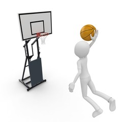 Fototapeta premium 3d man slam dunk