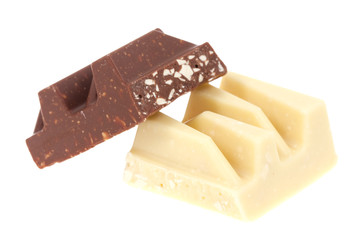 White and brown chocolate
