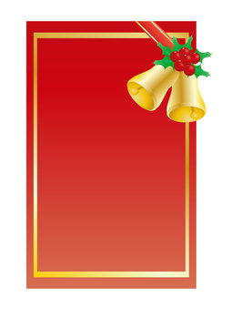 Vector illustration of a red Christmas card with bells