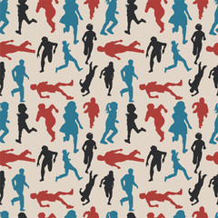 people run seamless pattern