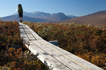 Wanderin unterwegs auf dem Padjelantaleden