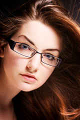 Young woman wearing glasses