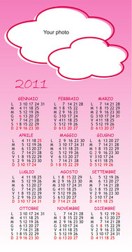 Calendario 2011 nuvole rosa