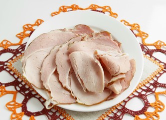 slices of pork ham