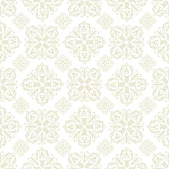Poster floral wallpaper beige tile © Nicemonkey