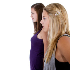 Two teenage girl friends