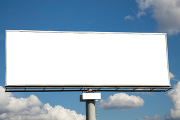 Huge blank billboard against blue sky for your advertisement