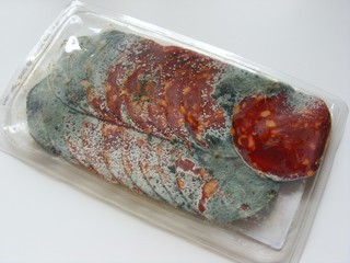 A sealed packet of rotten meat