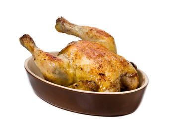 poulet rôti en plat