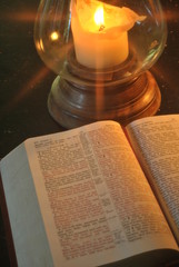 Candlelit bible study romantic
