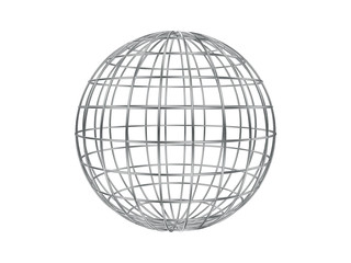 metal globe wireframe