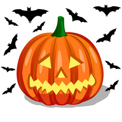 pumpkin and bats