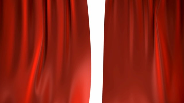 Red curtains blown from the wind. Alpha channel is included.
