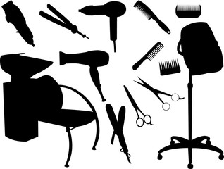 hair equipment silhouette - vector