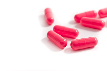 pills on white background