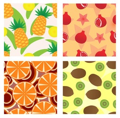 Set of four fruit seamless