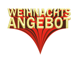 Weihnachtsangebot in rot gold