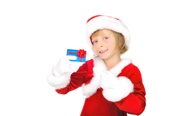 Cute little Santa with credit card