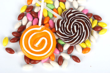 colorful lollipops and candies