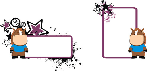 horse cartoon copyspace