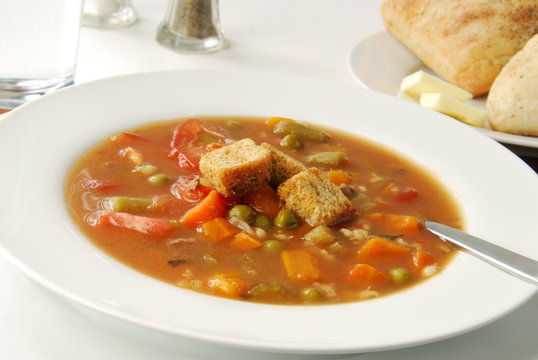 Vegetable soup with barley